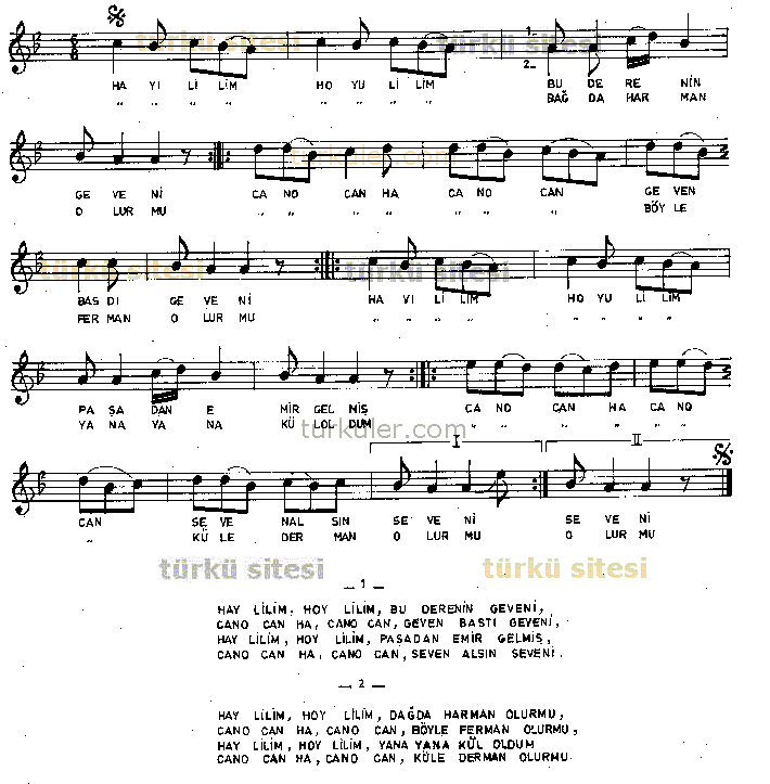 Bu Derenin Geveni (Hay Lilim Hoy Lilim)