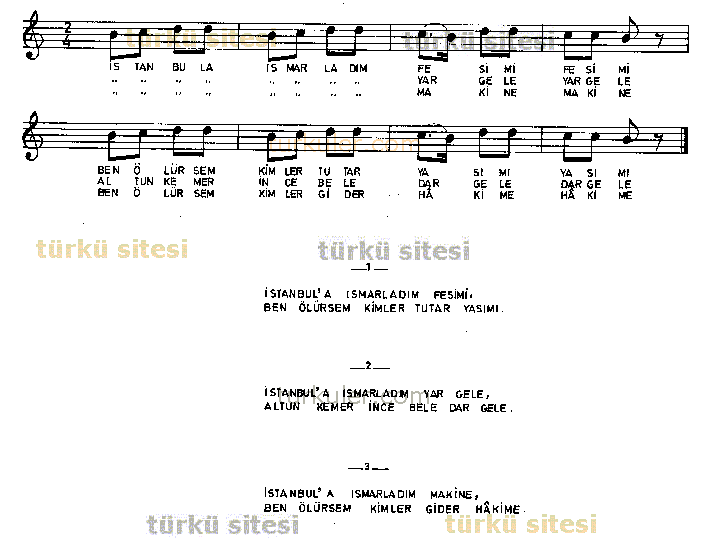 stanbul'a Ismarladm Fesimi