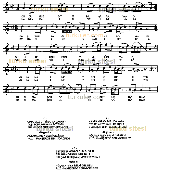 Ordumuz Gitti Mu�'a Dayand�