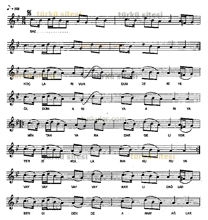 Ko�lar� Vurdum Deriye