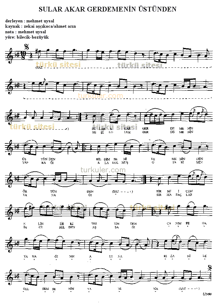 Sular Akar Gerdemenin stnden