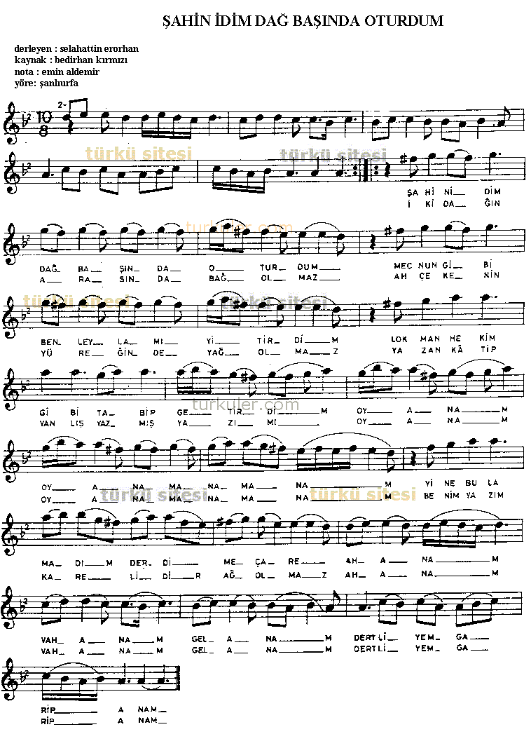 �ahin �dim Da� Ba��nda Oturdum