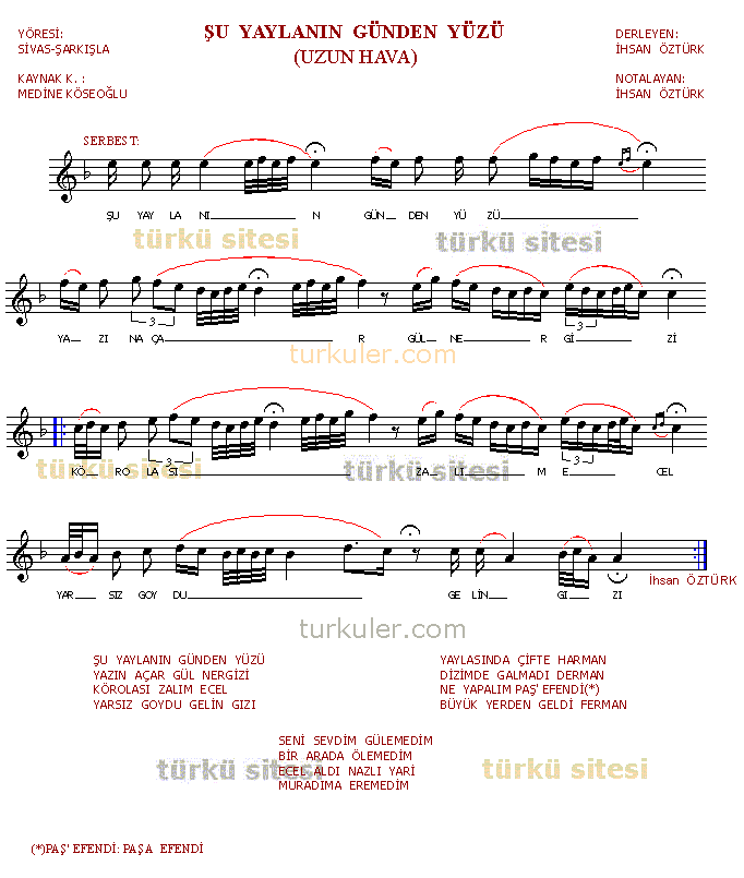 �u Yaylan�n G�nden Y�z� (U.H.)