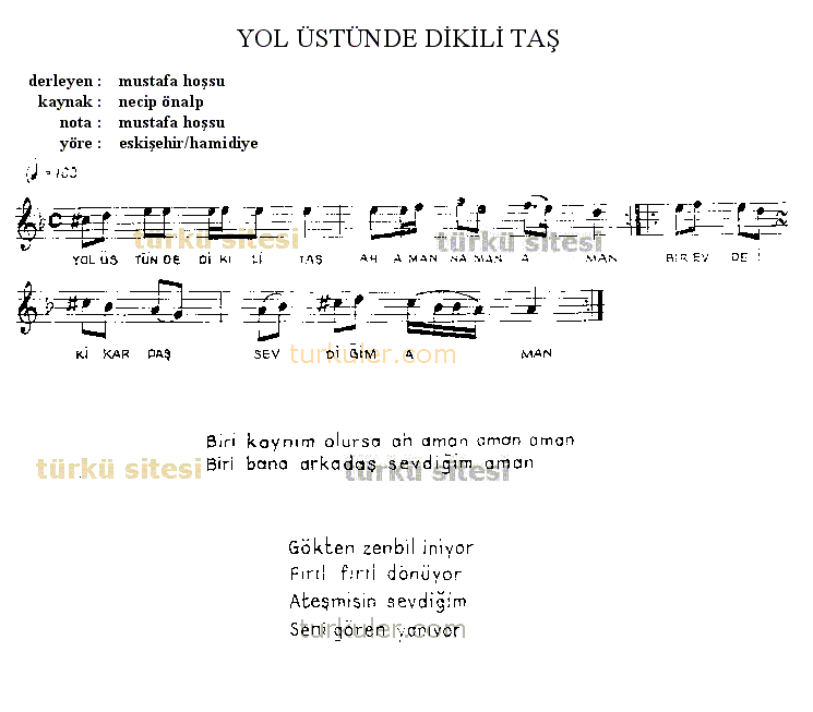 Yol stnde Dikili Ta